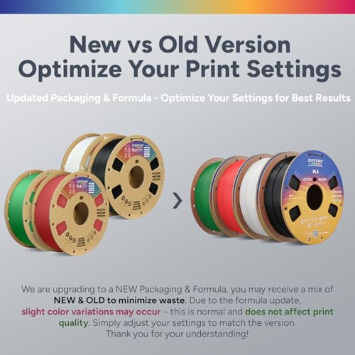Image of OVERTURE 4KG Bundle High Speed PLA Filament 1.75mm, Neatly Wound 3D Printer Filament 4 Pack 1kg Spool (2.2lbs) Rapid PLA, Fit Most FDM 3D Printers (Black+White+Red+Green)