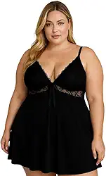 Camisola Plus Size com Detalhe em Renda Sheyla