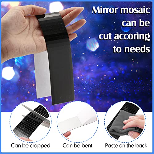 23040 Pcs Self Adhesive Mosaic Tiles Small Square Disco Tiles Glass Mirror Tiles Bling Disco Ball Tiles Disco Ball Stickers For Diy Craft Decoration Living Room Party Accessory, 5 X 5 Mm (Black) #TOP2