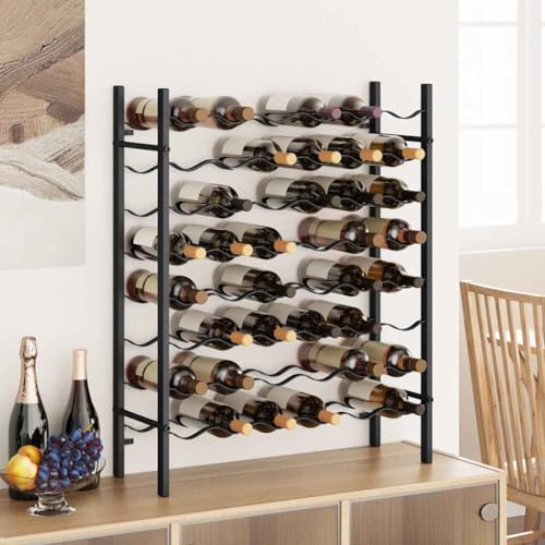 Soporte para 48 Botellas de Vino Negro de Metal miniatura 1