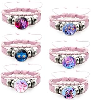 Comprar Flanliy 6 PCS K Pop De Demon Hunters Pulseras,k pop Pulseras con diseño de los personajes Rumi, Mira y Zoey del K-Pop, de cuero, tejidas a mano, accesorio para cosplay, regalo para fans