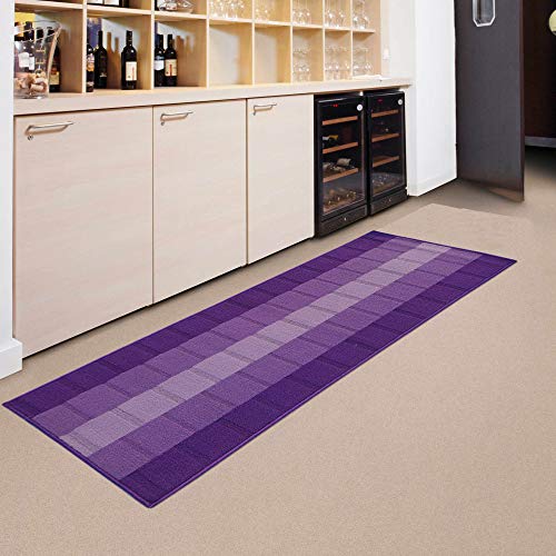 Status Contract Polypropylene Anti Skid Runner for Living Area | Rug for Bedroom |Rug for Dining Kitchen | Rug for Dining Table | Rug for Floor with Anti Slip Backing- 56X140 CM, Purple