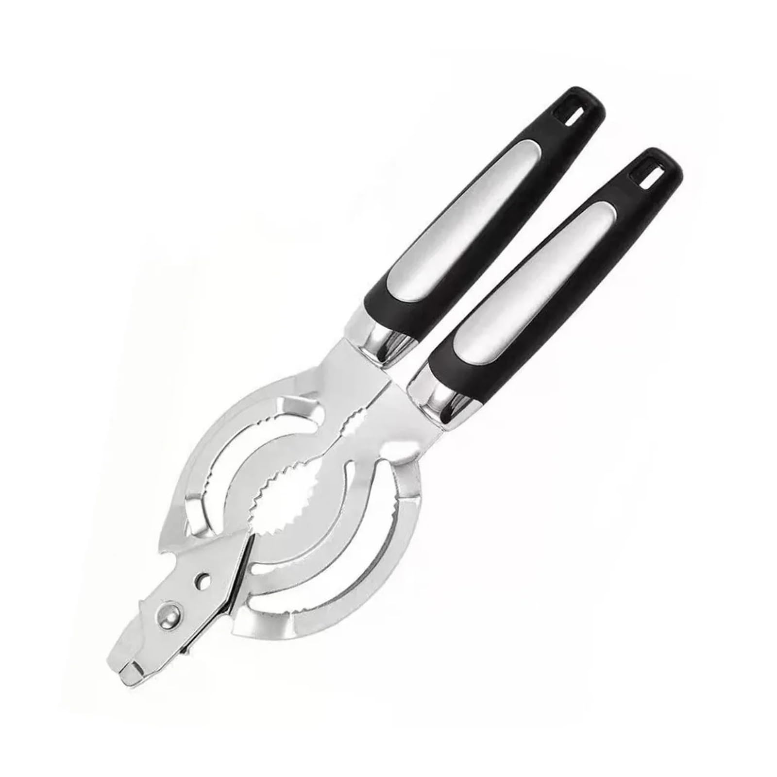 Ouvre-boîte en acier inoxydable noir réglable pour bocal