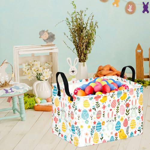 Image of Gift Toy Storage Basket for Girls and Boys, Storage Organizer for Nursery Hamper Home Bedroom Laundry Hamper Shelf Easter Baskets