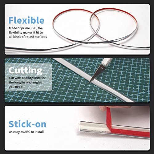 Image of Art3d 20 ft Flexible Outside Corner Trim for Tile Edge, Stainless Steel