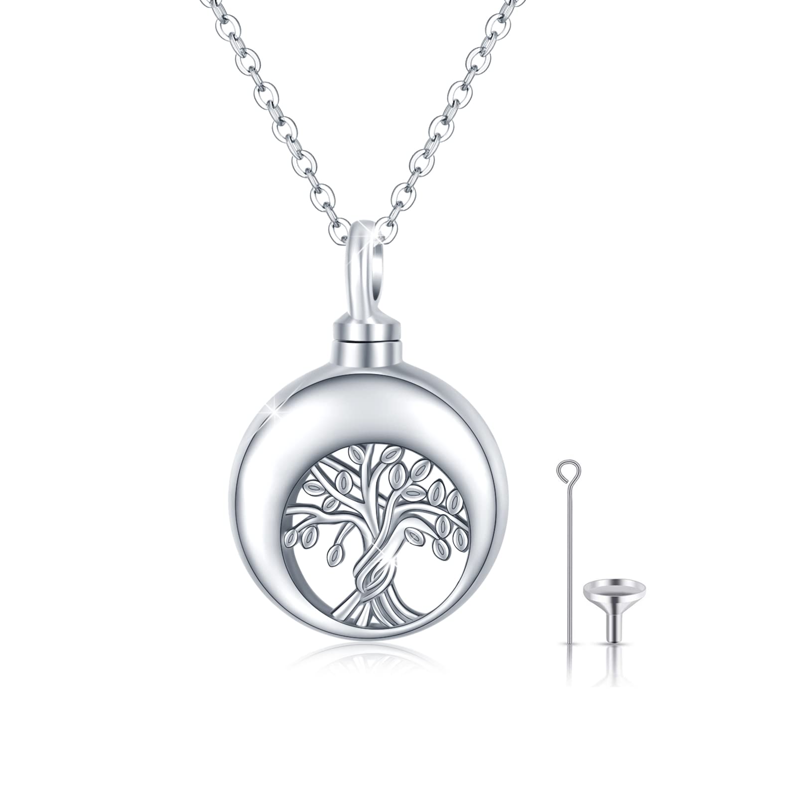 Jfashopurn Necklace For Ashes Tree Of Life 925 Sterling Silver
