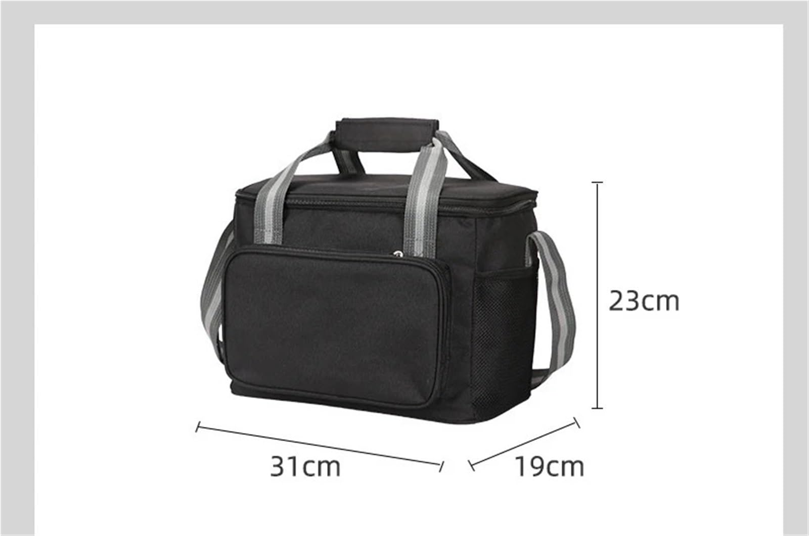 Borsa termica for il pranzo a tracolla, grande capacità, for uomini e donne, da viaggio, portatile, for alimenti freddi Per Lavoro, Ufficio, Scuola, Picnic, Viaggi(GREY)
