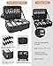 Relavel Extra Large Makeup Bag, Makeup Case Professional Makeup Artist Kit Train Case Travel Cosmetic Bag Brush Organizer, Waterproof Leather Material, with Adjustable Shoulder Straps and Dividers