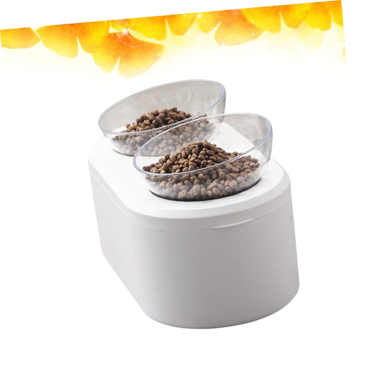 INOOMP Ciotola Per Gatti Regolabile Angolo Ciotola Antigoccia Per Cibo e Design Stabile e Non Scivoloso Pet Supplies Bianco Adatta Per Cani e Gatti