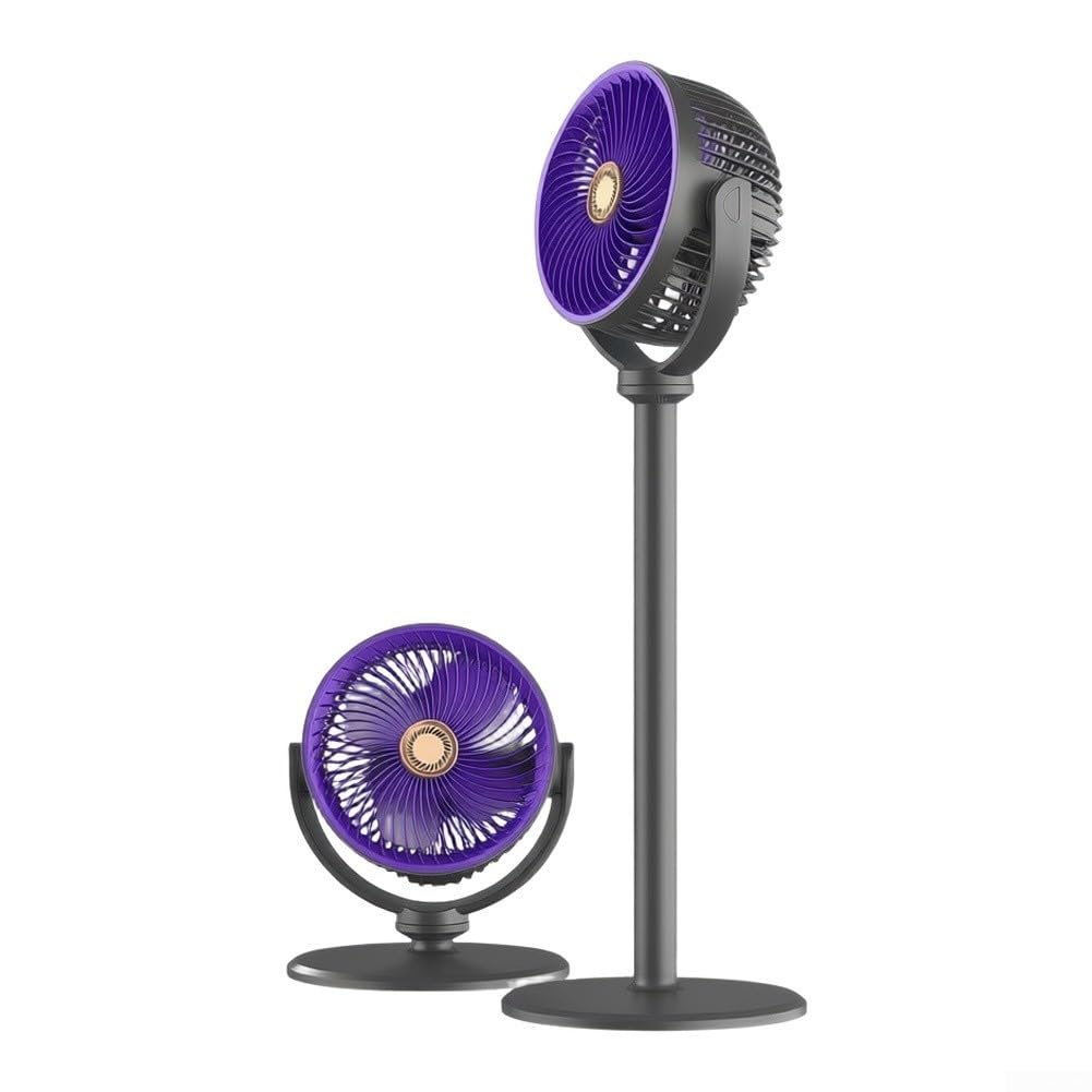 Ventilatore Box Floor Silenzioso Ricaricabile USB-C(Purple F1)