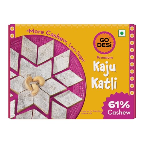 Image of GO DESi Premium Kaju Katli - 180 grams | 61% Cashews | More Cashews, Less Sugar | Sweets |
