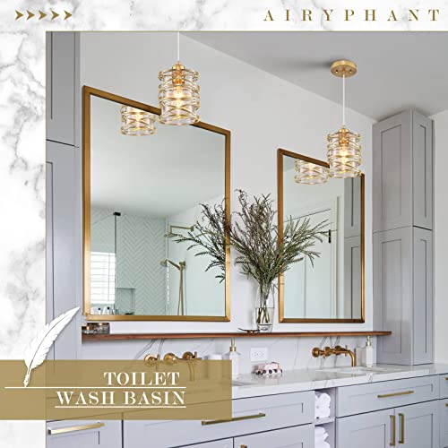 Airyphant Modern Pendant Light Gold Pendant Light For Kitchen Island 1-Light Seed Glass Pendant Lighting For Kitchen Sink Dining Room Hallway #TOP6