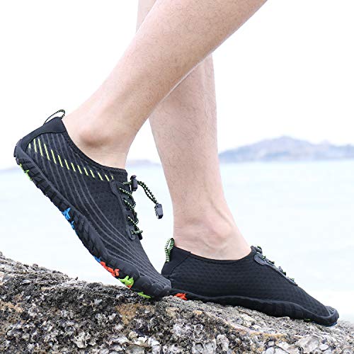 Image of MAYZERO Water Shoes Men Women Swim Surf Shoes Beach Pool Shoes Wide Toe Hiking Aqua Shoes Winter House Slippers