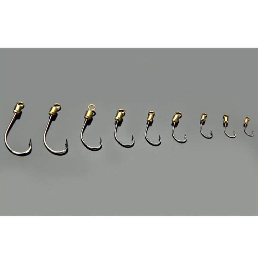 Ami da pesca Ami da pesca 10 Amo da pesca girevole Amo storto da pesca in mare con ami a spina Forniture for attrezzatura da pesca Robusto materiale in acciaio ad alto tenore di carbonio può essere ut
