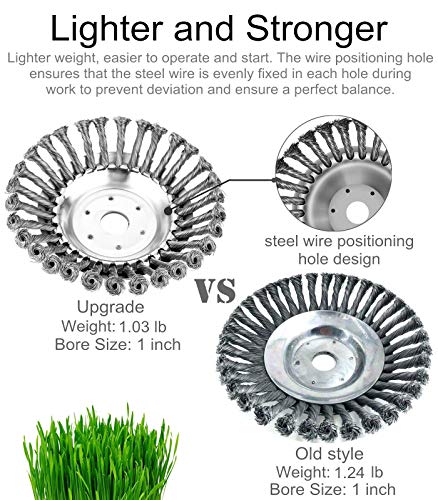 GS Alderaul Upgraded 6 in Steel Wire Brush Cutter Trimmer Head Kit, 8 Pcs Weed Eater Wire Brush kit, with Weed Eater Blade Adapter Kit, for String Trimmers, Weed Eater Head, Lawn Mower, Rust Removal. - Thumbnail 3