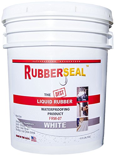 Rubberseal Liquid Rubber Waterproofing and Protective Coating - Roll On WHITE (5 Gallons)