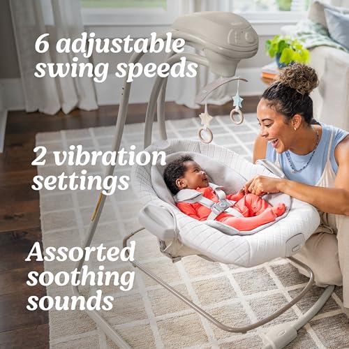 Image of Graco DuetConnect LX Baby Swing and Bouncer - 2-in-1 Infant Swing and Baby Rocker, Newborn Essential, Gifts for New Parents