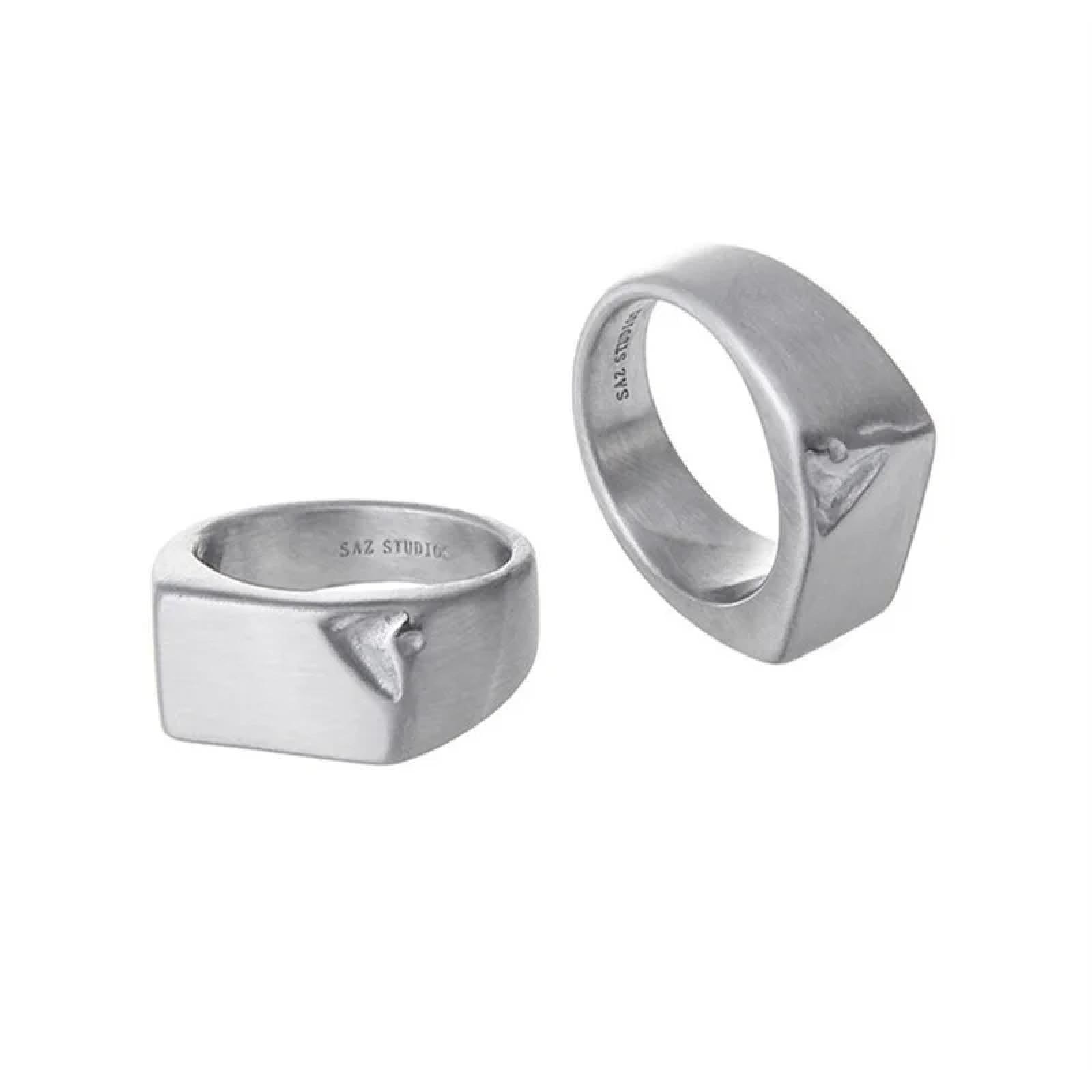 Ring Ringe Damen Bijouterie Herren Koreanischer Ins Fashion Design Square Broken Corner Ring Für Herren Und Damen High-End All-Match-Accessoires