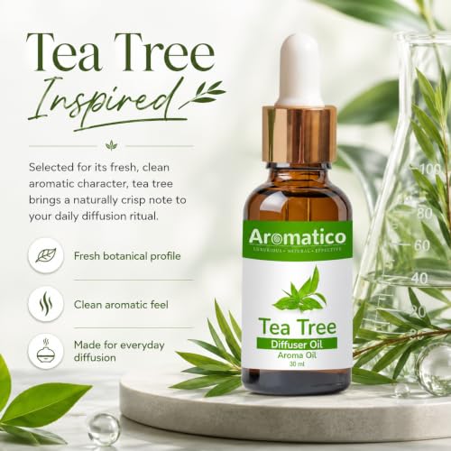 Image of AROMATICO Tea Tree Diffuser Oil for Long-Lasting, Aromatherapy, Meditation & Concentration | Versatile Use in Diffusers, Air Fresheners 30ml