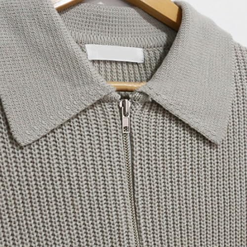 Men's Boathouse Tipped Quarter-Zip Sweater Casual Ribbed Knit Polo Sweaters Men's Casual Loose Fit Sweater2