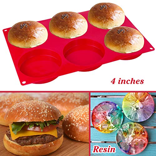 image for Webake Silicone Molds for 3 Inch and 4 Inch Round Disc Pan for Cake, M