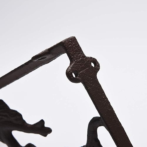 Miniatura 6 de 2 unids rústico de hierro fundido pescado estantes soportes náutico hierro forjado soporte de pared alta réplica antigua color óxido PTZD003-02