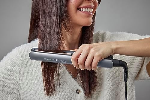 Bild 5 - Remington Glätteisen Keratin Protect (patentierter Hitzeschutzsensor für 3x mehr Schutz vor Haarschäden -misst konstant den Feuchtigkeitsgehalt im Haar) Digitales Display, 160-230°C, Haarglätter S8598