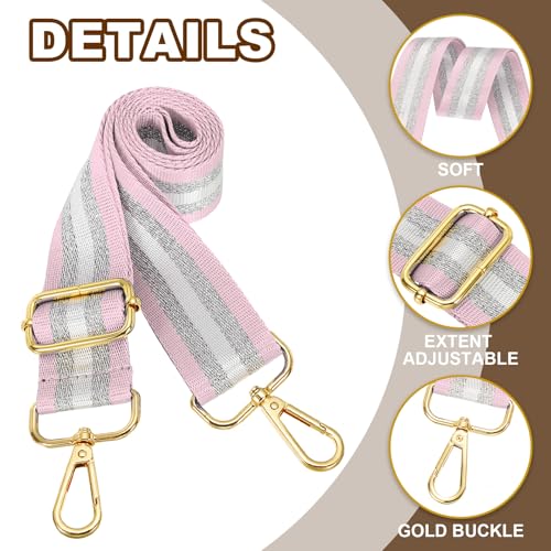 Image of PATIKIL Purse Strap, Wide Shoulder Strap Adjustable Crossbody Bag Straps Universal Replacement Shoulder Bag Belt for Women's Handbags Canvas Guitar Bag Backpack, Light Pink