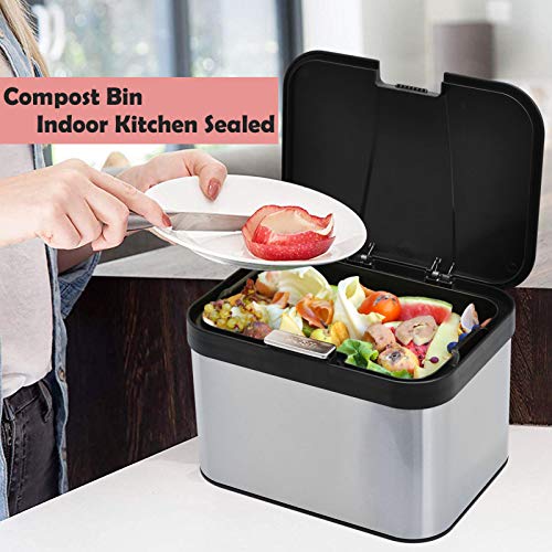 Dullrout CB06 Compost Bin For Kitchen Countertop, Compost Bucket Indoor Kitchen Sealed thumb #1