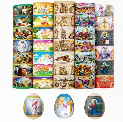 35 Egg Easter Egg Decorating Kit Decor - Easter Egg Sleeves Shrink Wraps for Decorating - Thermo...