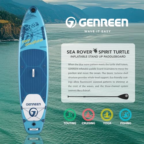 Image of Inflatable Stand-Up Paddle Boards - Available 32 inch /33 inch /34 inch Widths Inflatable Paddle Board with SUP Accessories, Camera Mount, Basic All-Around SUP Board for All Skill Levels, Up to 450lbs