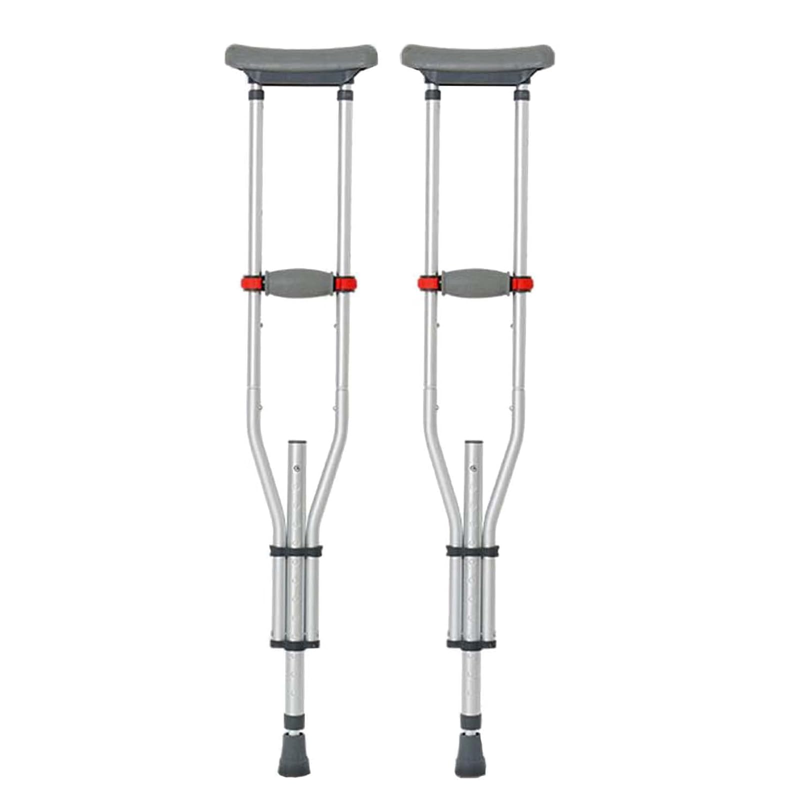 Stampelle sotto le ascelle per adulti, stampelle in alluminio leggero, ideali per viaggi o lavoro, altezza regolabile per bambini o adulti