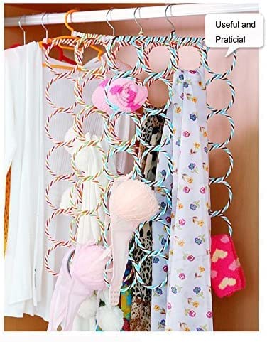 Schalhalter mit Ringen Aufhänger Gürtelhalter Krawattenhalter,klappbarer Schalhalter für Schal,Gürtel ,Krawatte Kleiderbügel