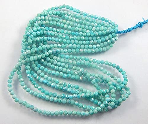 Amazonite naturelle 4mm perles facettées pour créer un bracelet bohème fait main