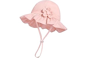 Baby Girl Wide Brim Bucket Hat for Sun Protection