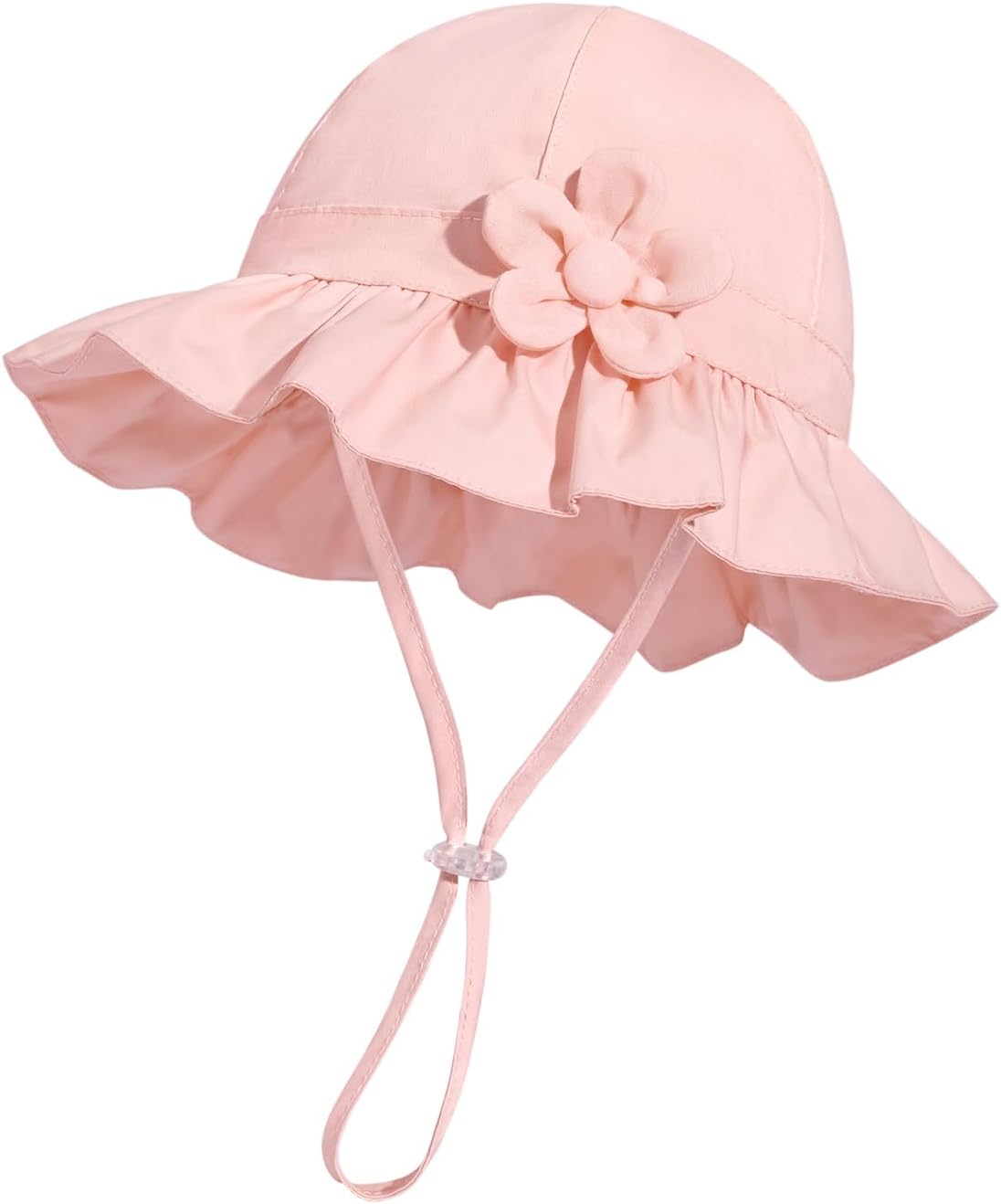 Baby Girl Wide Brim Bucket Hats with UPF 50+ Outdoor Adjustable Beach Hat with Sun Hat