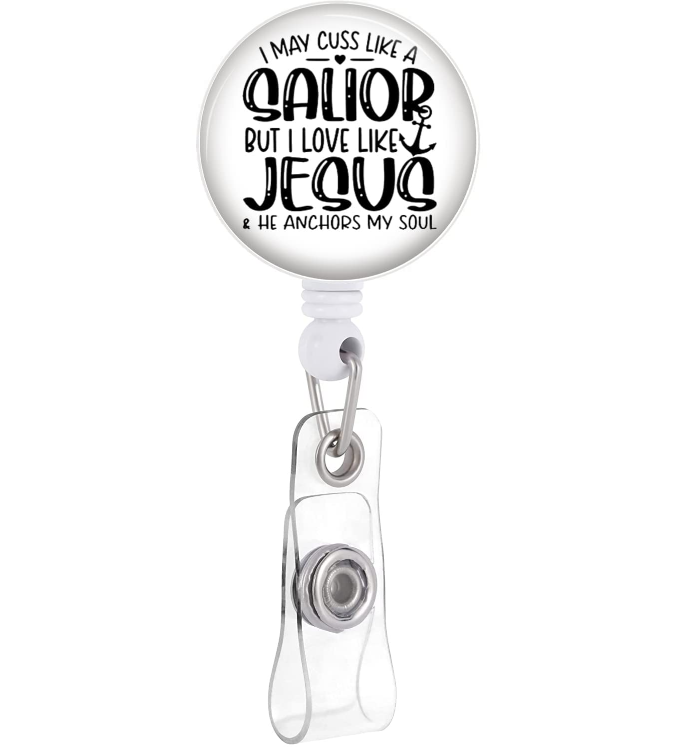 Badge Reels Holder Retractable with ID Clip for Nurse Name Tag Card Funny Humor Christian Nursing Doctor Medical Work Office Alligator Clip ZJK0569