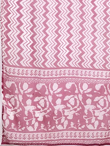 Image of ishin Women's Mauve Embroidered Anarkali Kurta with Trouser & Dupatta
