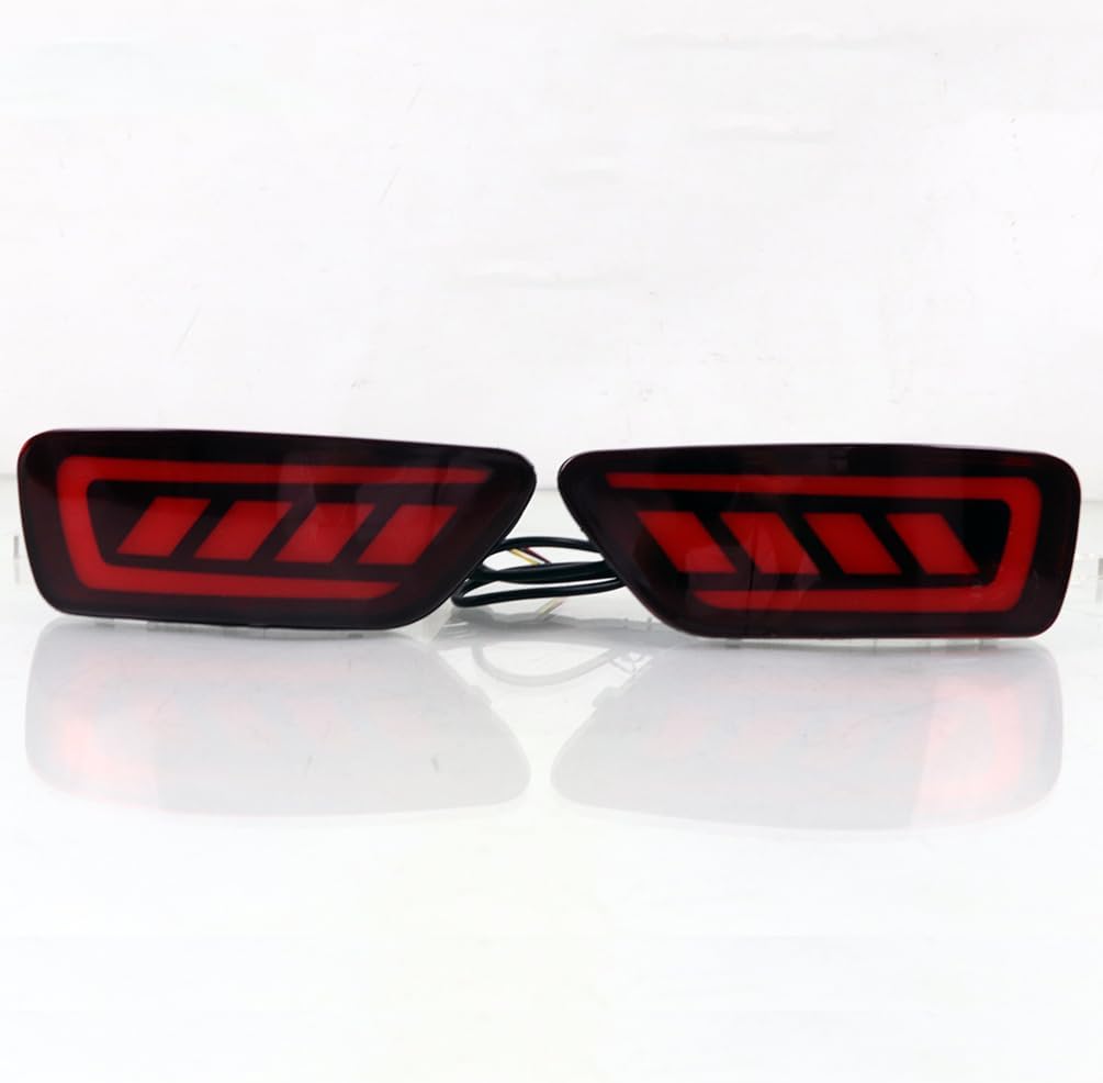 LED Rear Bumper Reflector Lights Fit for Jeep Compass 2012-2021 Jeep Grand Cherokee 2011-2016 Jeep Compass Dodge Journey Tail Light Assembly with LED Driving/Brake/Turn Signal Light Fog Light Red Lens