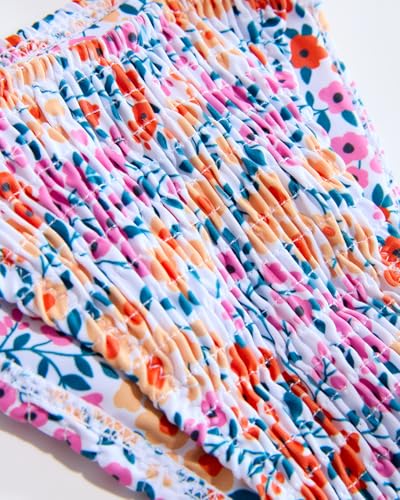 Image of Women's Triangle Bikini Set String Swimsuit Print Tie Smocked Ruched Two Piece Bathing Suit