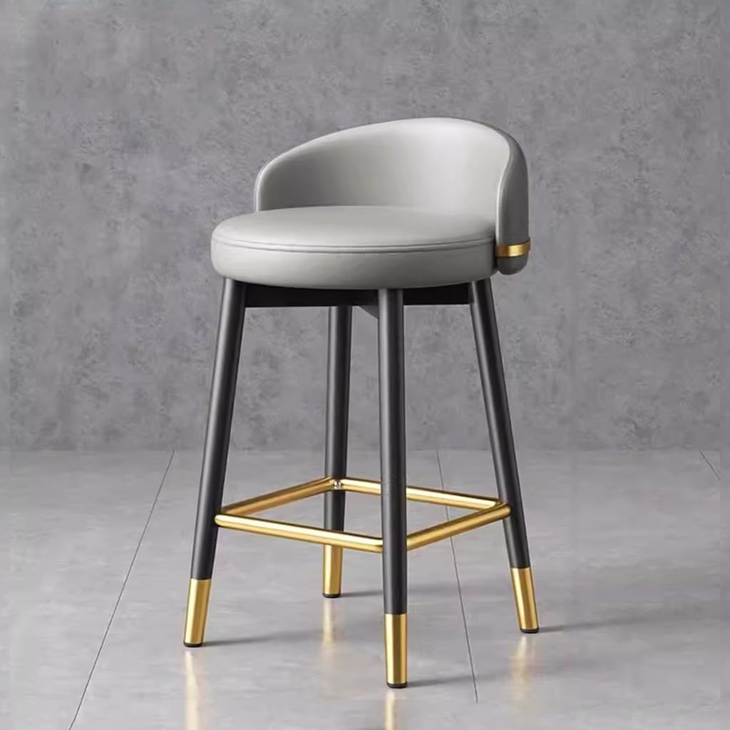 Tabouret de bar moderne gris clair pour îlot de cuisine et repas de pub