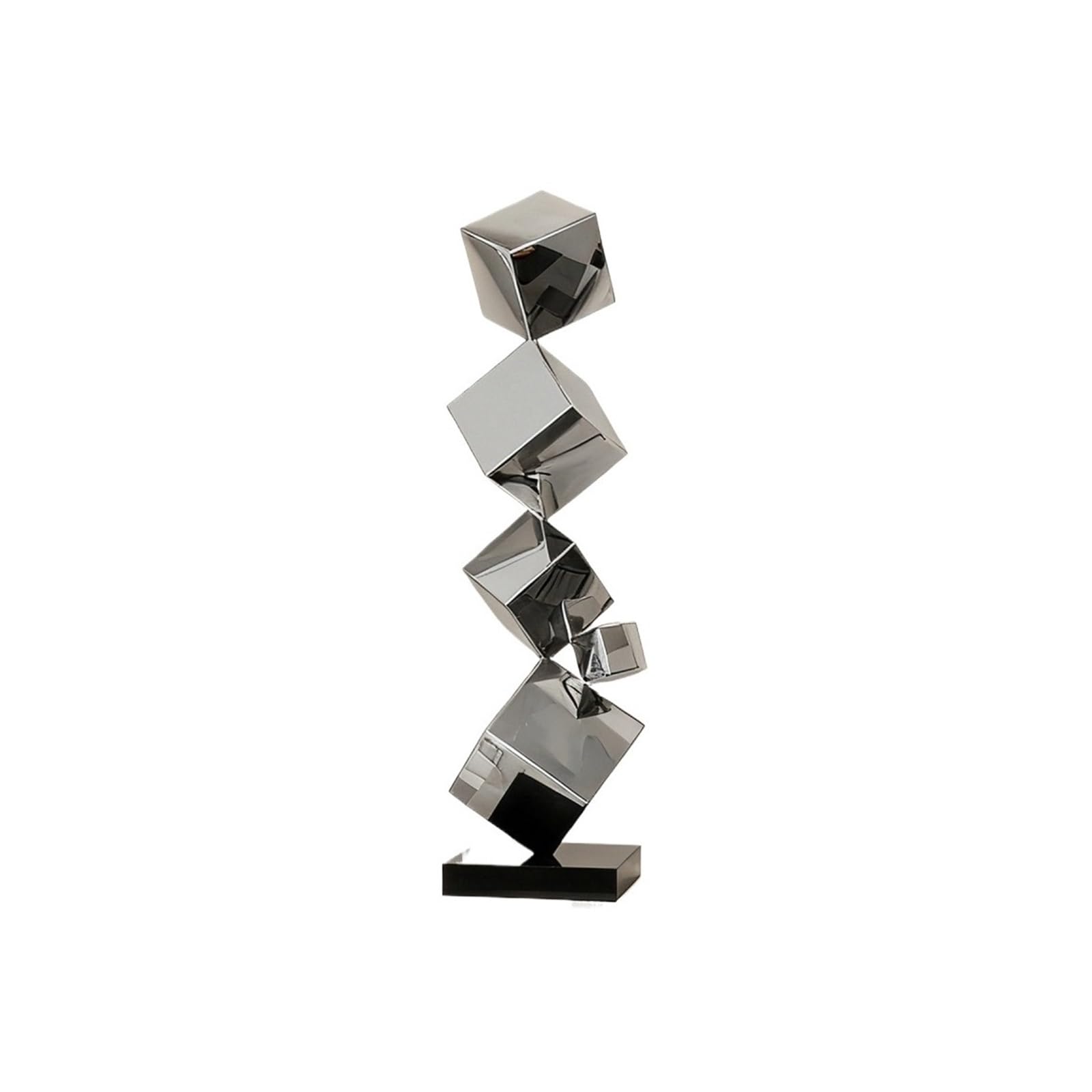 DFHS46JK Table Decorations Minimalist Geometric Stainless Steel Sculpture Artwork, A Light Luxury Entryway Desktop Ornament Art Statue
