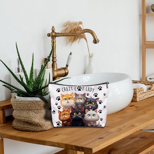 Cat Makeup Bags for Women - Cat Gifts for Cat Lovers, Cat Cosmetic Bags Small Purse, Cat Lover Travel Cosmetic Bag Zipper for Teens Daughter Sister Bestie2