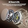 GPS Smart Watch for Men with Maps, 21-Day Battery, 5ATM Waterproof, 1.43" AMOLED, 178+ Sports AI Round Watch with Compass, LED Flashlight/ Heart Rate/Stress/SpO2/Sleep Monitor, for Android iOS Khaki