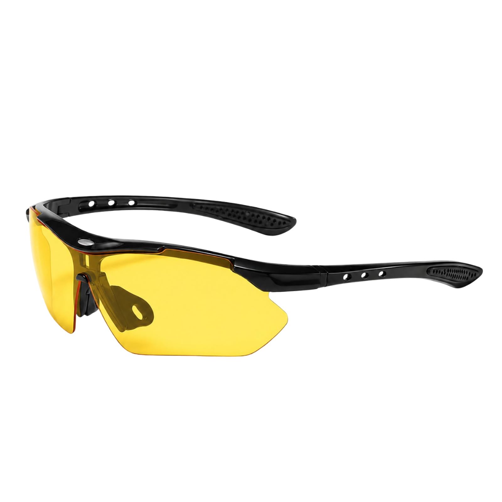 WVGSXBO Polarized Yellow Sunglasses, UV400 Anti Glare Lightweight Safety Sunglasses, Unisex Semi-Rimless Shooting Glasses for Running Golf Cycling Hiking Fishing Driving