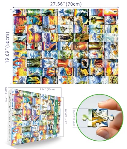 National Parks 1000-Piece Nature Puzzle Map for Adults