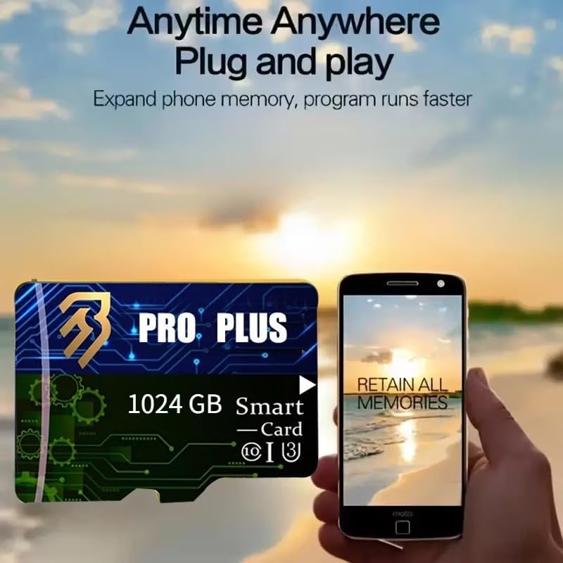 1TBTF Card,UHS-I C10 A1 Memory TF SD Card High Speed Memory Card,for Tablet/Mobile Phone/Camera/Car Audio/Game Console