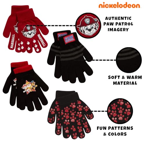 Image of Nickelodeon Boys 4 Pack Mitten or Glove Set: Paw Patrol and Blaze (Toddler /Little Boys)