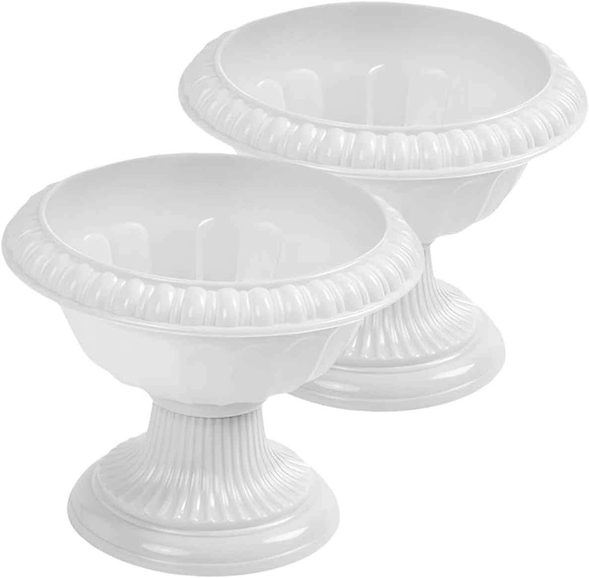 Hemoton Vintage Roman Flower Pot Set of 2 Plastic Planters Decorative Outdoor Wedding Urn Pillar for Home Garden Patio Rustic Retro Plant Container