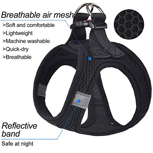 Image of Dog Harness Step-in Breathable Puppy Cat Dog Vest Harnesses for Small Medium Dogs Black